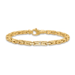Men's Solid Link Chain Bracelet 14K Yellow Gold 4.9mm 8.75"