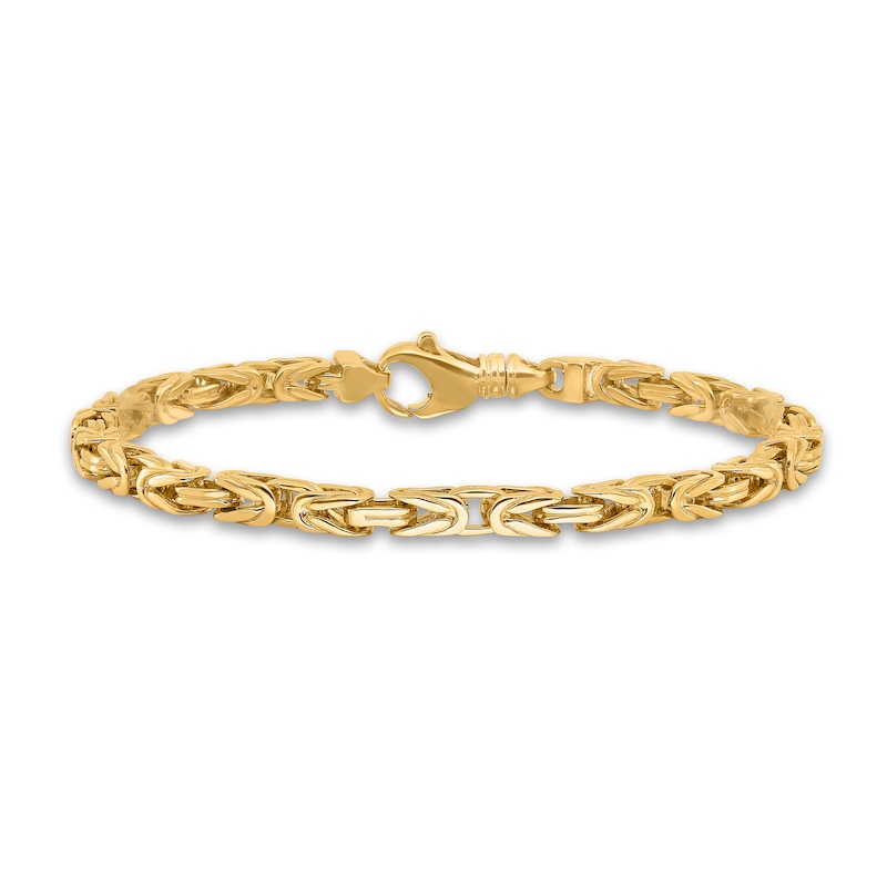 Main Image 1 of Men's Solid Link Chain Bracelet 14K Yellow Gold 4.9mm 8.75"