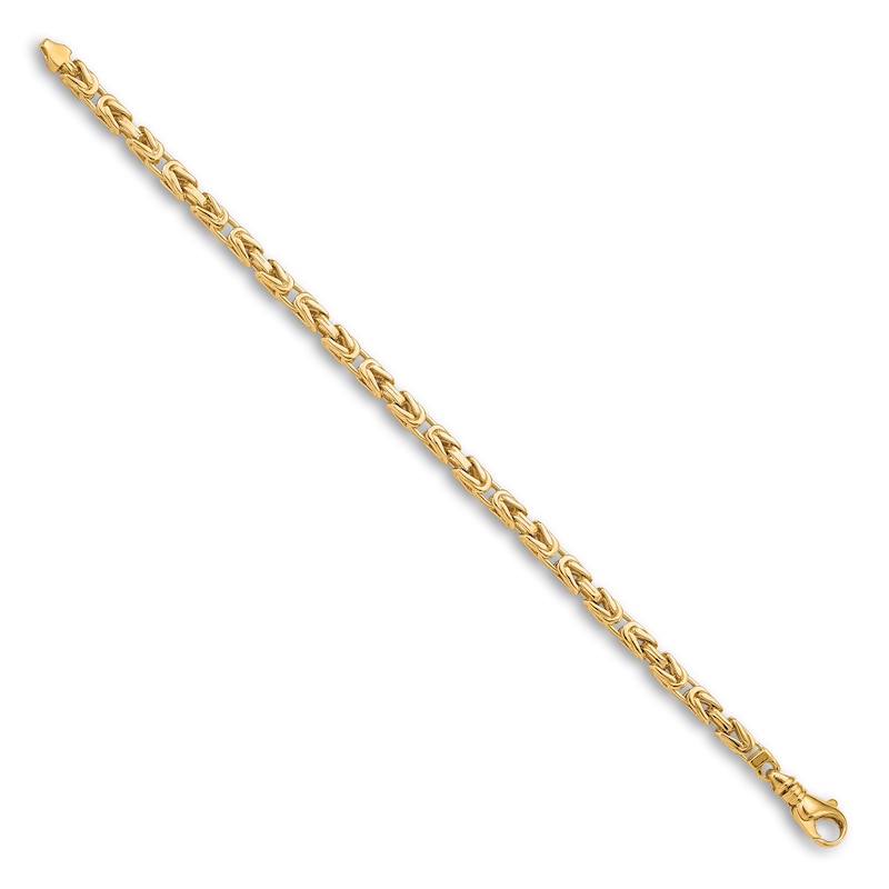 Main Image 2 of Men's Solid Link Chain Bracelet 14K Yellow Gold 4.9mm 8.75"