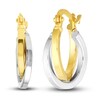 Thumbnail Image 1 of Polished Crossover Hoop Earrings 14K Two-Tone Gold 15mm