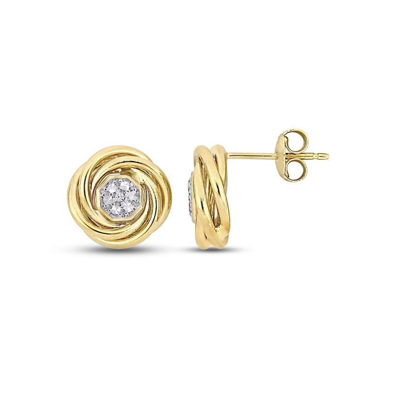 Main Image 1 of Natural White Topaz Stud Earrings 14K Yellow Gold