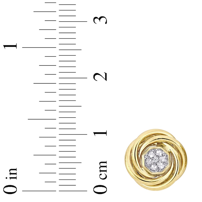 Main Image 2 of Natural White Topaz Stud Earrings 14K Yellow Gold