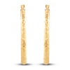 Diamond-Cut Oval Tube Hoop Earrings 14K Yellow Gold