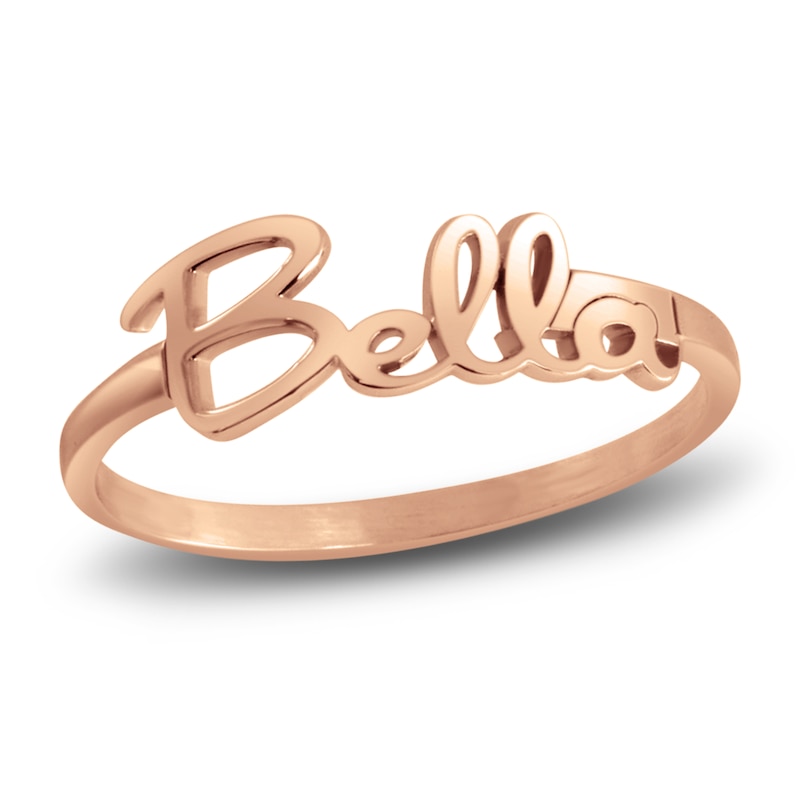Main Image 1 of High-Polish Personalized Name Ring 14K Rose Gold