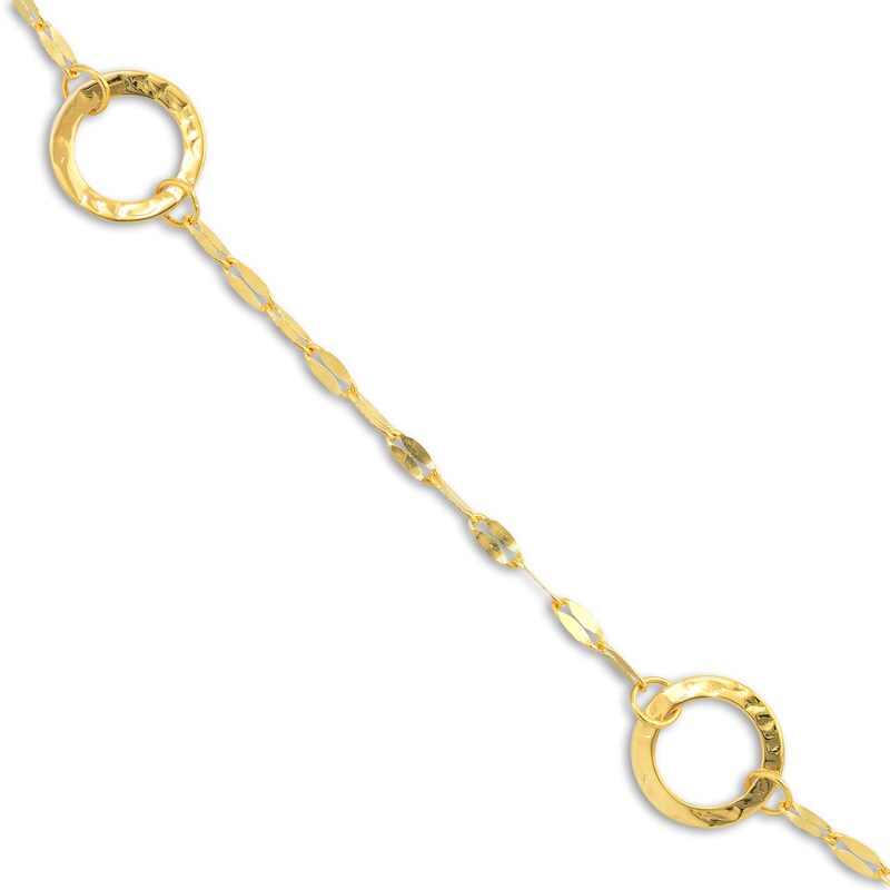 Main Image 2 of Circle Station Necklace 14K Yellow Gold 18"