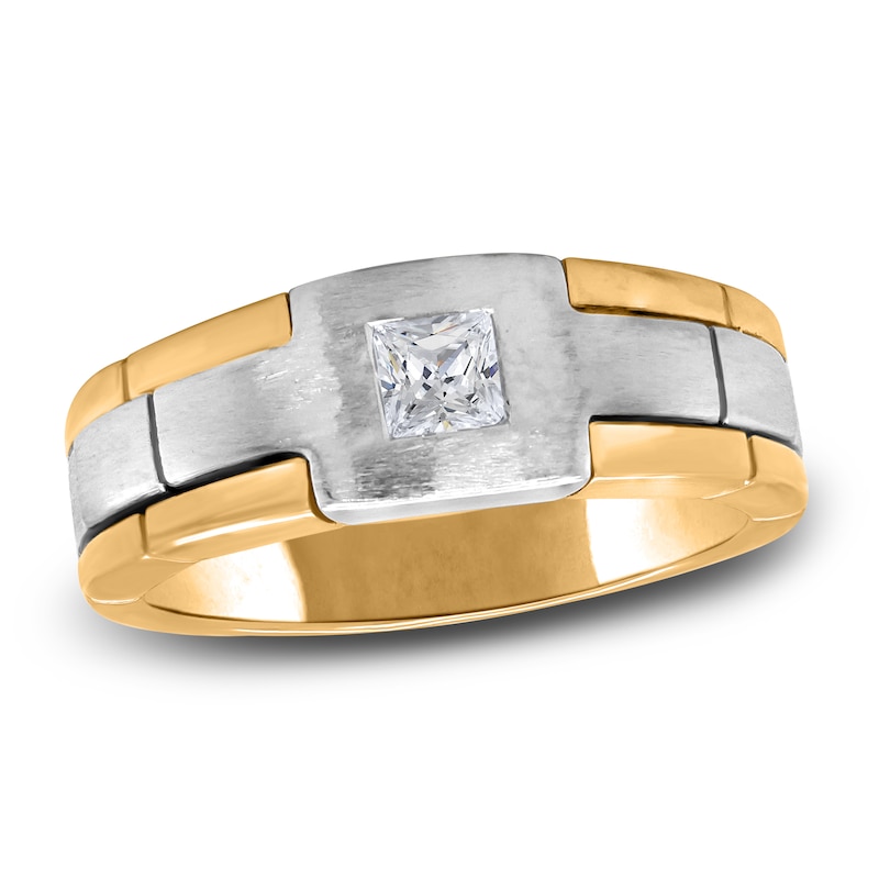Main Image 1 of Men's Diamond Anniversary Ring 1/3 ct tw Square-cut 14K Two-Tone Gold