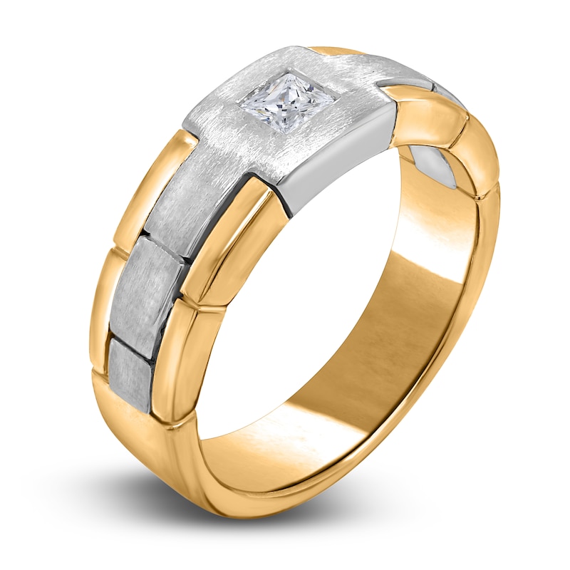Main Image 2 of Men's Diamond Anniversary Ring 1/3 ct tw Square-cut 14K Two-Tone Gold