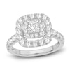 Diamond Engagement Ring 2 ct tw Princess/Round 14K White Gold