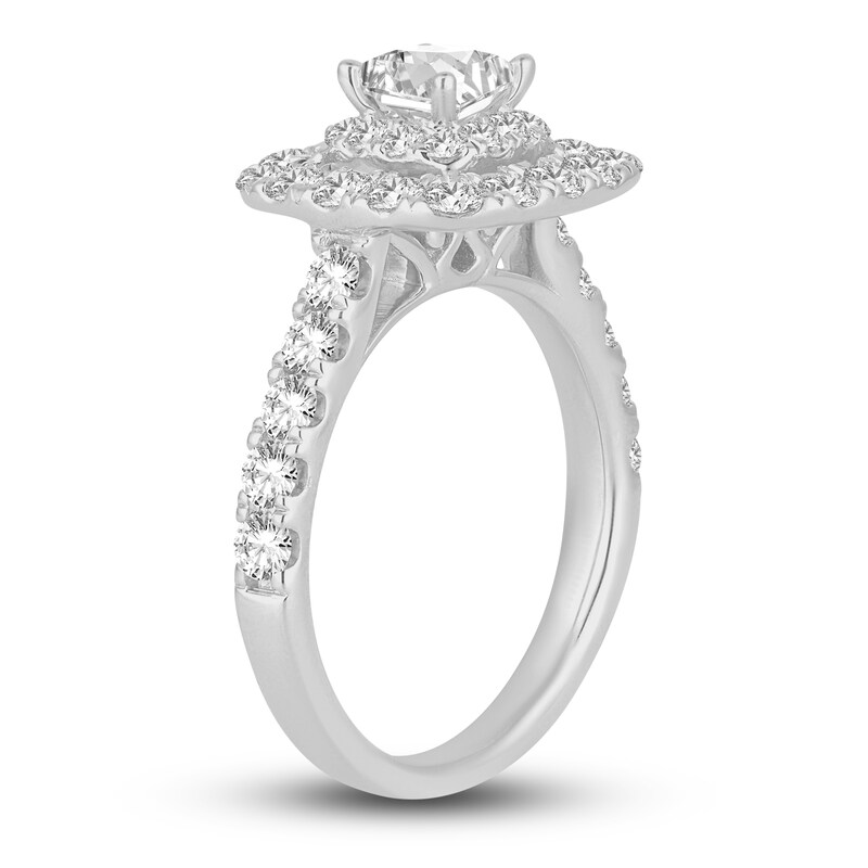 Diamond Engagement Ring 2 ct tw Princess/Round 14K White Gold