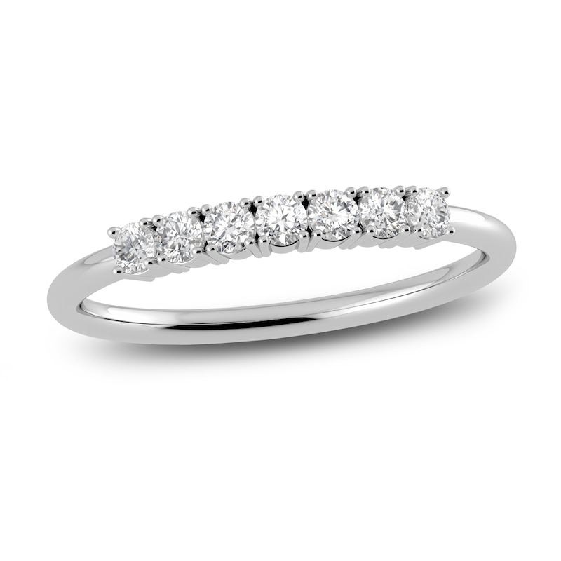 Main Image 1 of Juliette Maison Natural White Sapphire Half Eternity Ring 10K White Gold