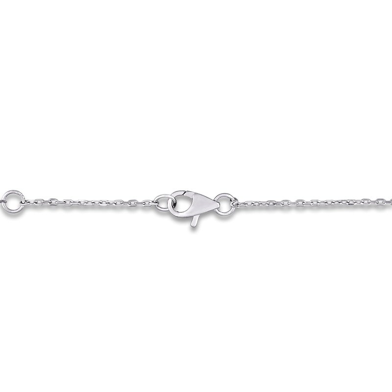 Main Image 2 of Diamond Bar Necklace 1/2 ct tw Round 14K White Gold 16"