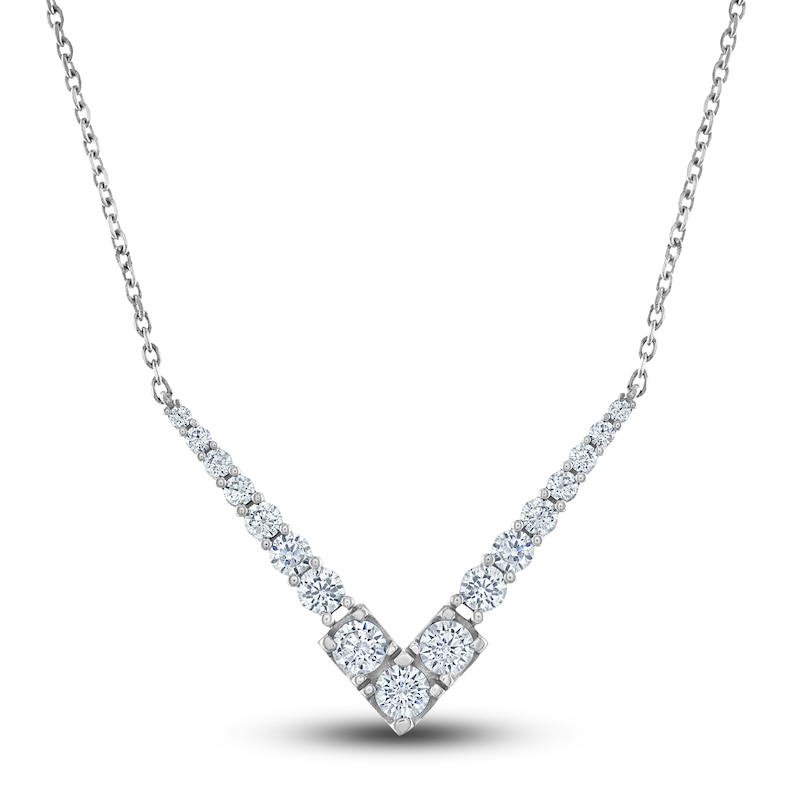 Vera Wang WISH Diamond Necklace 3/4 ct tw Round 10K White Gold