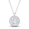 Thumbnail Image 1 of Shy Creation Diamond Cluster Necklace 3/4 ct tw Round 14K White Gold 18" SC22008046