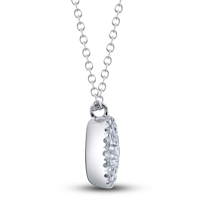 Main Image 2 of Shy Creation Diamond Cluster Necklace 3/4 ct tw Round 14K White Gold 18" SC22008046