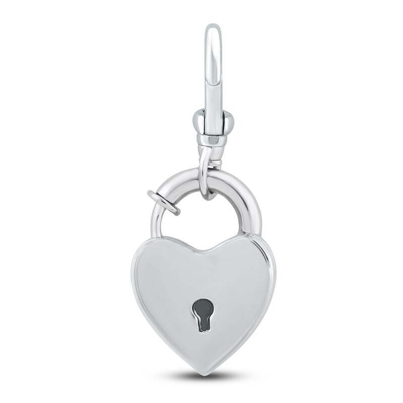 Main Image 1 of Charm'd by Lulu Frost Heart Padlock Charm 10K White Gold