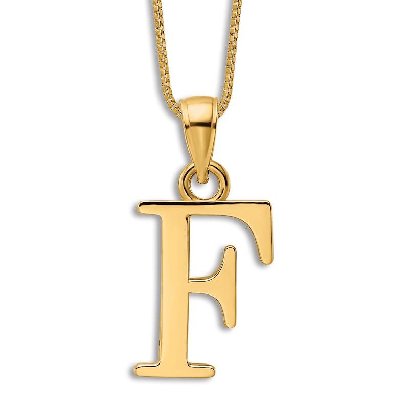 Main Image 1 of Initial F Necklace 14K Yellow Gold 18"