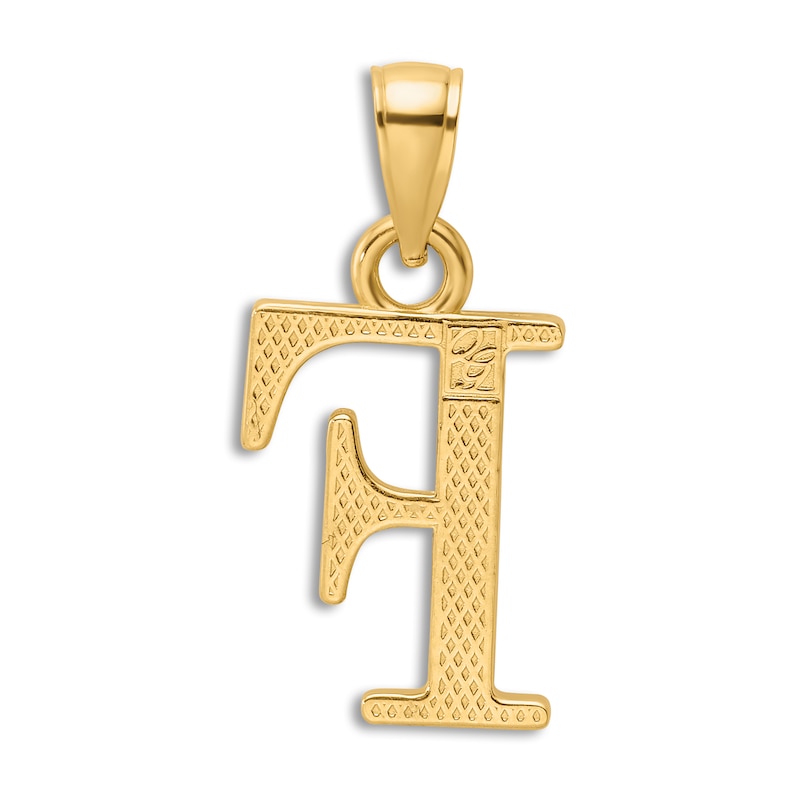 Main Image 3 of Initial F Necklace 14K Yellow Gold 18"