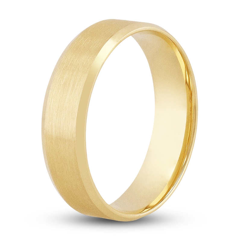 Men's Beveled Edge Wedding Band 14K Yellow Gold