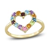 Thumbnail Image 0 of Natural Multi-Gemstone Heart Ring 10K Yellow Gold