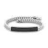 Thumbnail Image 1 of Men's Black Diamond Bracelet 2 ct tw Round 10K White Gold 8.5"