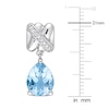 Thumbnail Image 1 of Y-Knot Natural Blue Topaz Earrings 1/15 ct tw Diamonds 14K White Gold