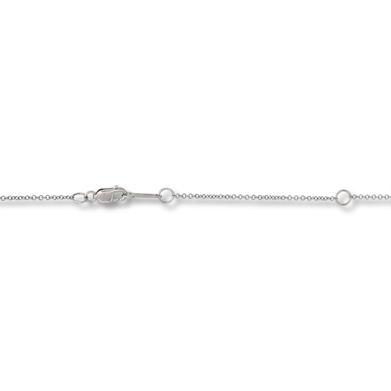 Main Image 4 of Lab-Grown Diamond Solitaire Necklace 3 ct tw Round 14K White Gold 19" (SI2/F)