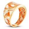 Thumbnail Image 2 of Italia D'Oro Ring Orange/White Enamel 14K Yellow Gold