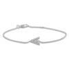Thumbnail Image 1 of Diamond Initial A Bracelet 1/20 ct tw Round 14K White Gold 7"