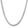 Thumbnail Image 1 of Solid Diamond-Cut Pave Curb Chain Necklace 14K White Gold 22" 6.0mm