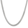 Thumbnail Image 2 of Solid Diamond-Cut Pave Curb Chain Necklace 14K White Gold 22" 6.0mm