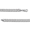 Thumbnail Image 3 of Solid Diamond-Cut Pave Curb Chain Necklace 14K White Gold 22" 6.0mm