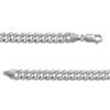 Thumbnail Image 4 of Solid Diamond-Cut Pave Curb Chain Necklace 14K White Gold 22" 6.0mm