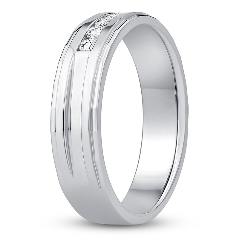 Main Image 2 of Men's Diamond Anniversary Band 1/4 ct tw Round 14K White Gold