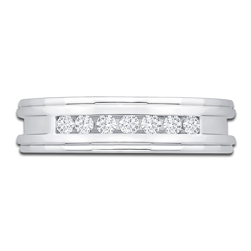Main Image 3 of Men's Diamond Anniversary Band 1/4 ct tw Round 14K White Gold