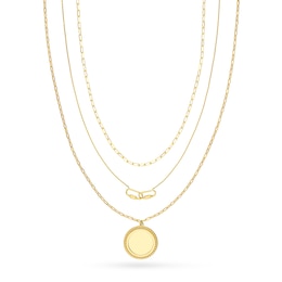 Triple Chain Necklace Set 14K Yellow Gold