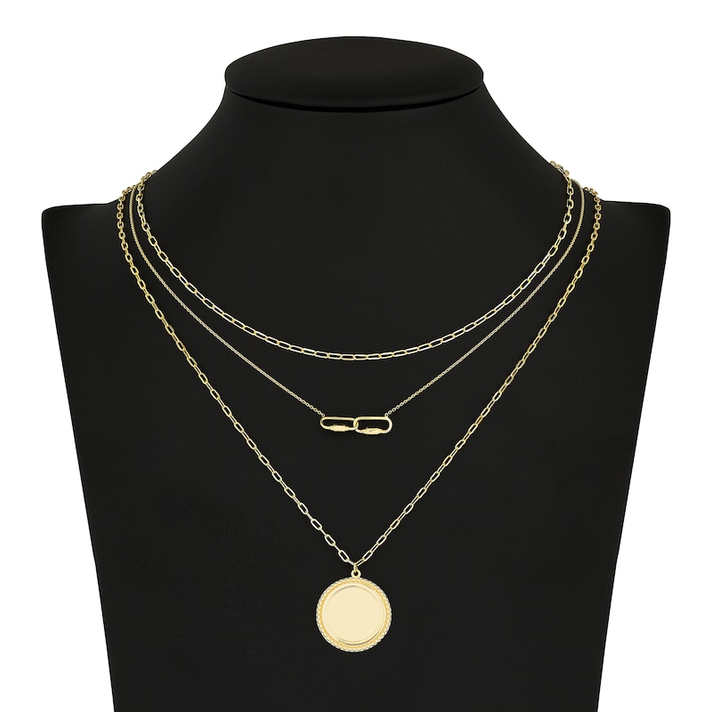 Main Image 5 of Triple Chain Necklace Set 14K Yellow Gold