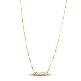 Crivelli Diamond Bar Necklace 5/8 ct tw Round 18K Yellow Gold 18&quot;