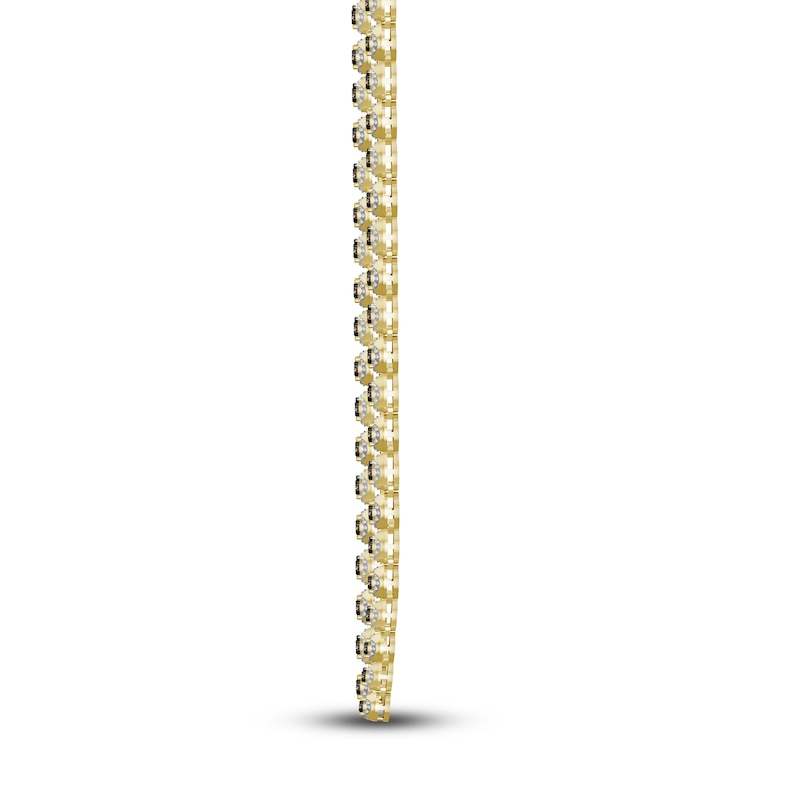 Main Image 3 of The New Fashioned Men's Bourbon-Colored & White Diamond Necklace 6 ct tw Round 10K Yellow Gold 22”
