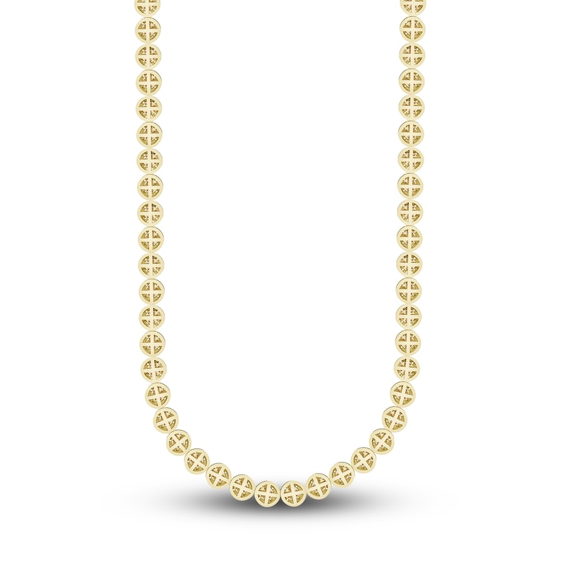 Main Image 4 of The New Fashioned Men's Bourbon-Colored & White Diamond Necklace 6 ct tw Round 10K Yellow Gold 22”