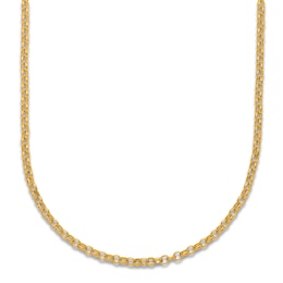 High-Polish Rolo Link Chain 24K Yellow Gold 16" 2.1mm