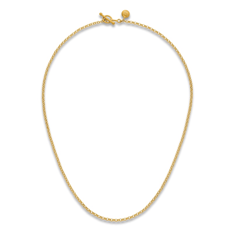 Main Image 4 of High-Polish Rolo Link Chain 24K Yellow Gold 16" 2.1mm