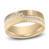 Thumbnail Image 0 of Diamond Angled Channel Wedding Band 1/5 ct tw 14K Yellow Gold 6mm