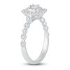 Thumbnail Image 2 of Princess & Round-Cut Diamond Double Halo Engagement Ring 1/2 ct tw 14K White Gold