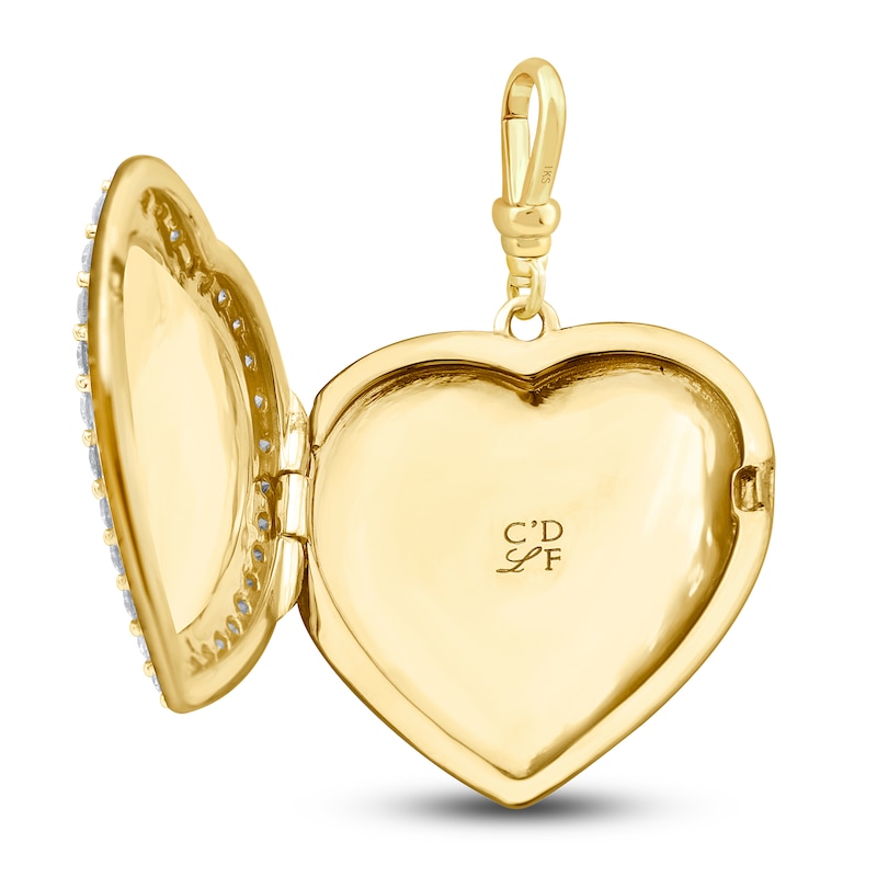Main Image 2 of Charm'd by Lulu Frost Puffy Pavé Cultured Pearl Locket Charm 1 ct tw Diamonds 10K Yellow Gold