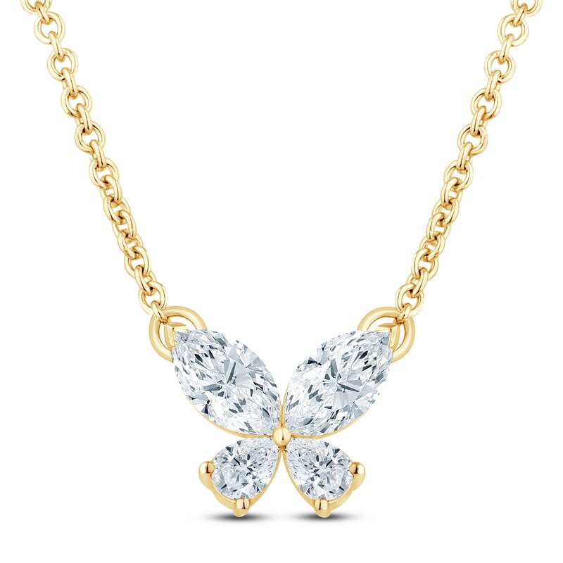 Main Image 1 of Pnina Tornai Marquise & Pear-Shaped Diamond Butterfly Necklace 3/8 ct tw 14K Yellow Gold