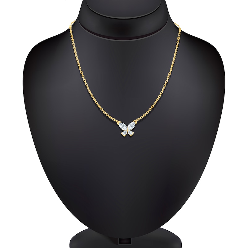Main Image 4 of Pnina Tornai Marquise & Pear-Shaped Diamond Butterfly Necklace 3/8 ct tw 14K Yellow Gold
