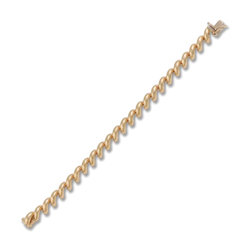 Main Image 2 of Italia D'Oro High-Polish San Marco Chain Bracelet 14K Yellow Gold 7"