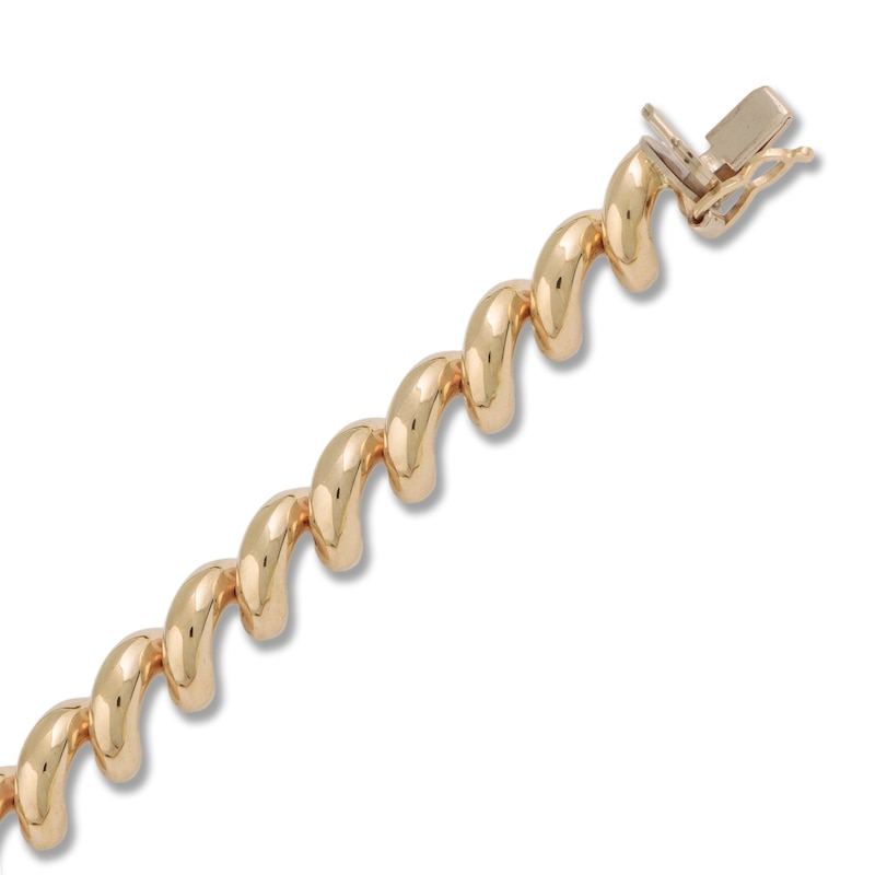 Main Image 3 of Italia D'Oro High-Polish San Marco Chain Bracelet 14K Yellow Gold 7"