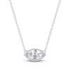 Thumbnail Image 1 of Marquise-Cut Lab-Grown Diamond Bezel-Set Solitaire Necklace 1 ct tw 18K White Gold 18" (F/VS2)