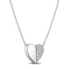 Thumbnail Image 1 of Diamond Heart Halves Necklace 1/4 ct tw Sterling Silver 18"